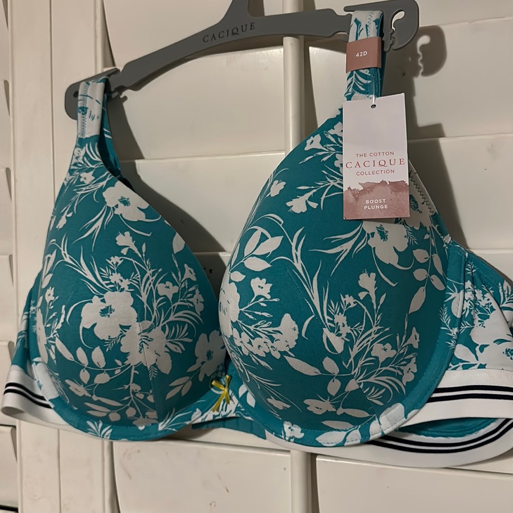 Cacique Cotton Collection Boost Plunge Bra